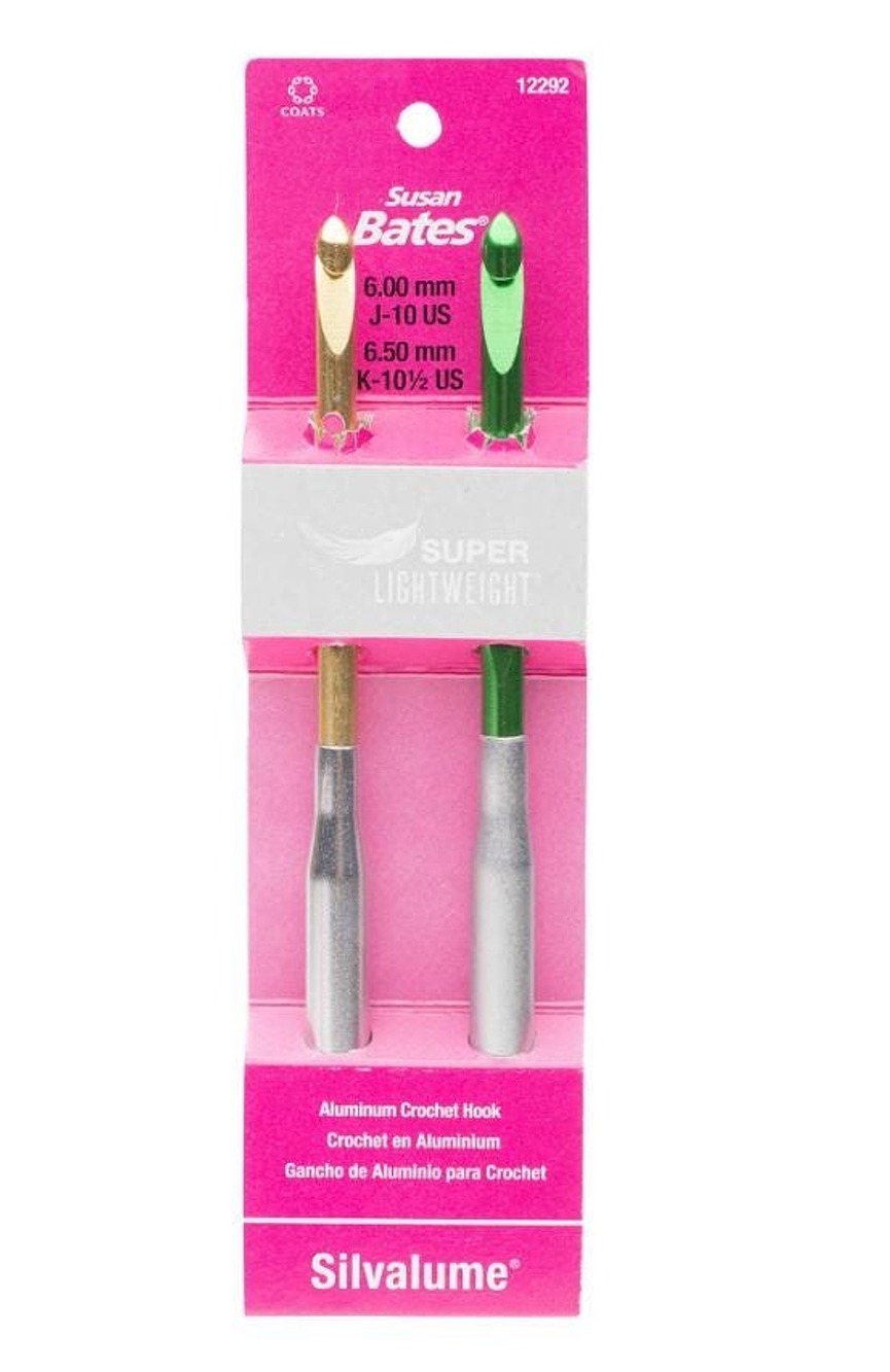 Susan Bates Silvalume Super Lightweight Crochet Hooks 6.0 & 6.5 mm
